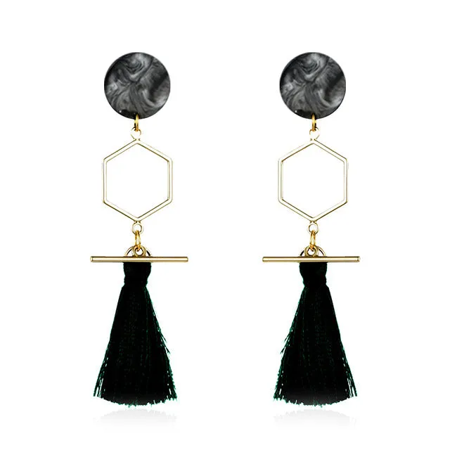 new gold tassel earrings