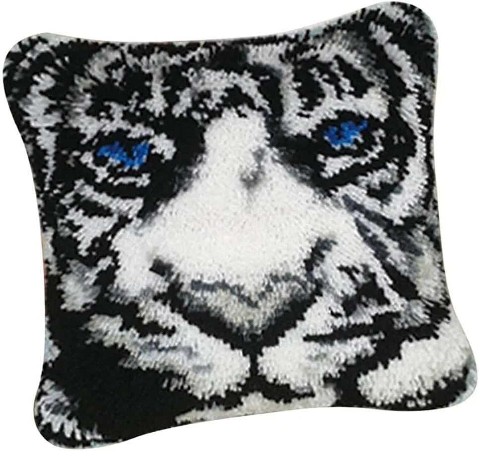 NEW NEWBEN DIY Tiger Latch Hook Kit Rug Making Crafts for Kids/Adults, Handmade Pillow Case Cushion Cover Rug Embroidery - Retails $55 