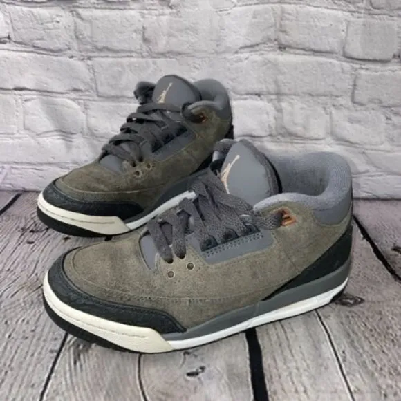Nike Air Jordan 3 III Retro GG Sz 4Y Youth Anthracite Grey Bronze 441140-035