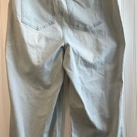 Nina Parker Trendy Plus Size High-Waist Wide-Leg Jeans Blue Size 16W
