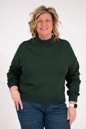 Notched Mock Neck Pullover