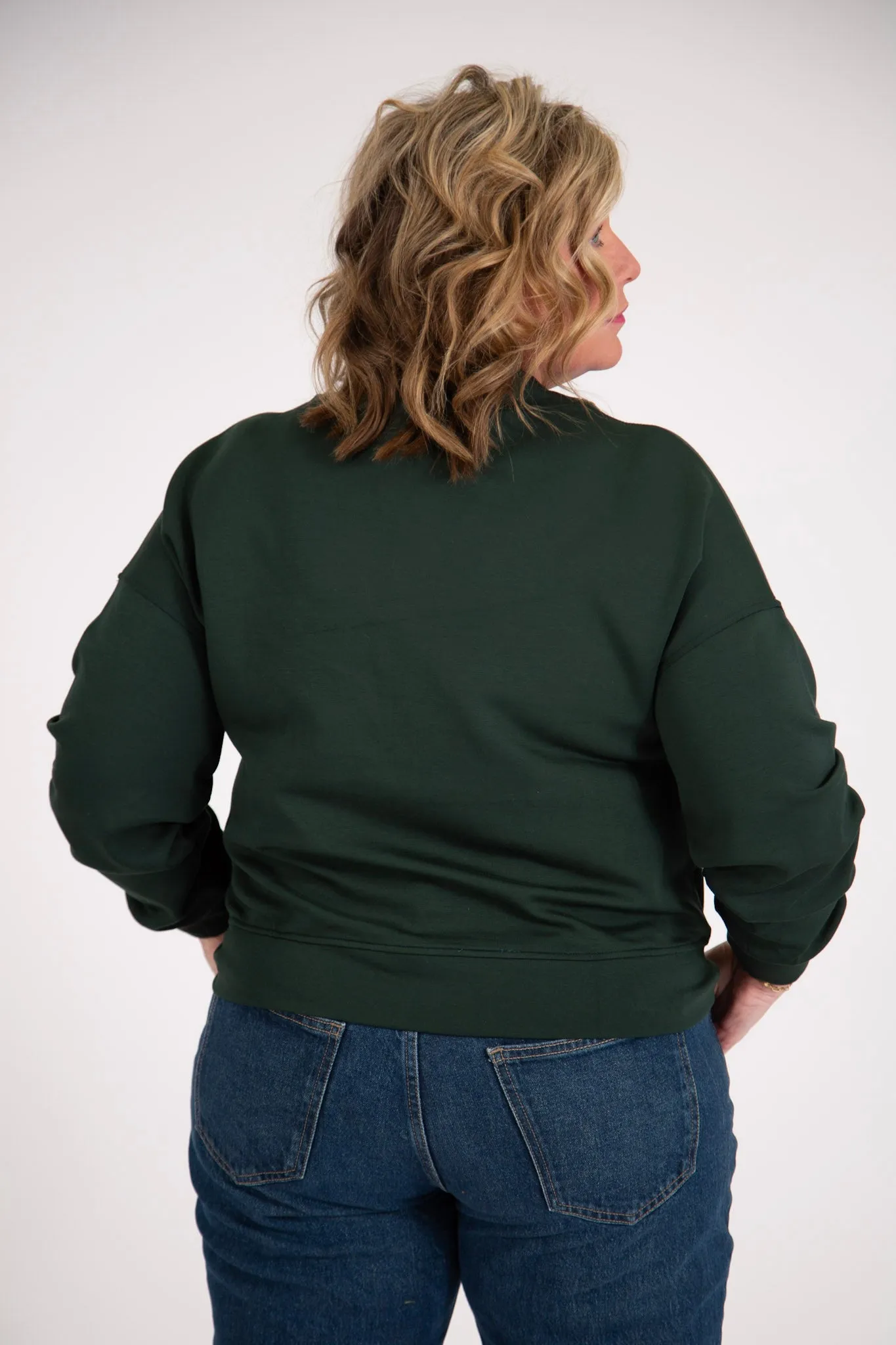 Notched Mock Neck Pullover