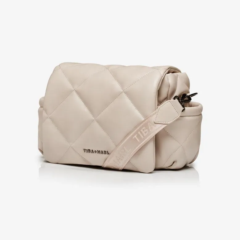 Nova Cross-Body Quilted Baby Bag with Change Mat (Oyster)