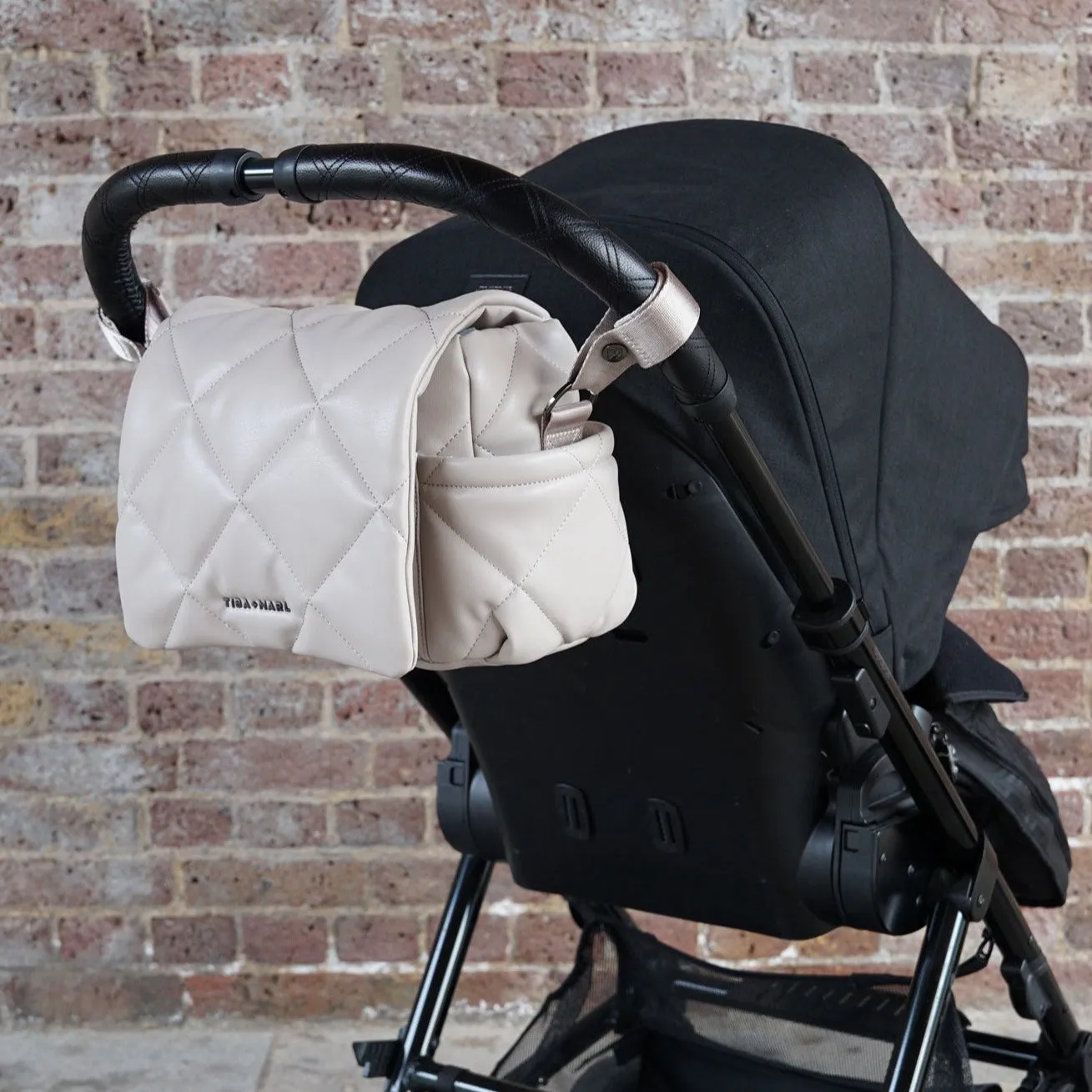 Nova Cross-Body Quilted Baby Bag with Change Mat (Oyster)