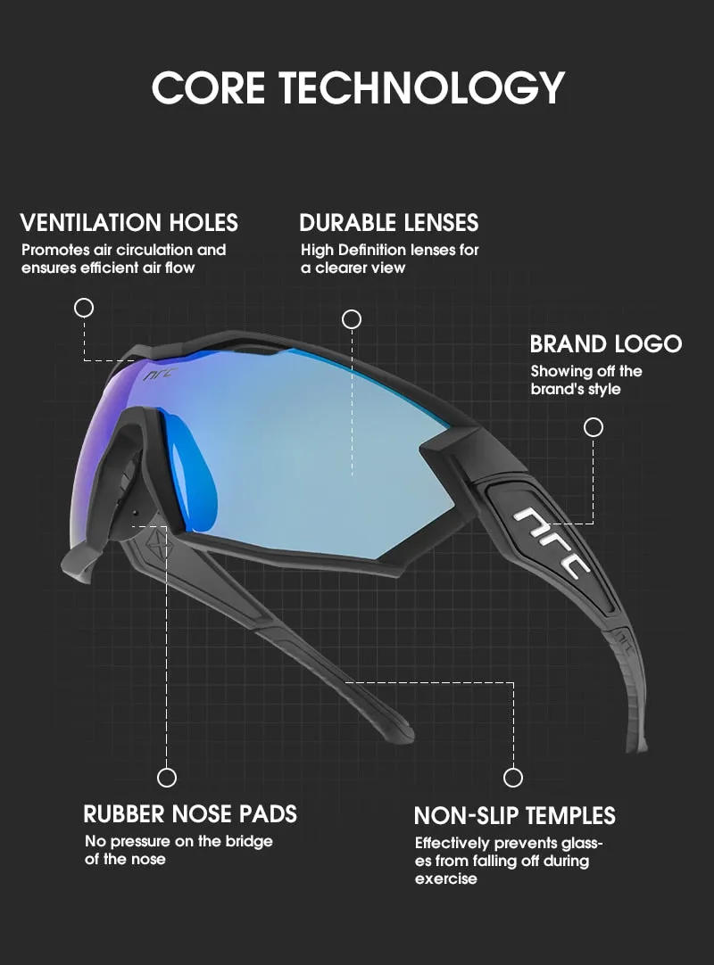 NRC Premium Class Ride - Cycling Sunglasses | UV Protection | Polarized Lenses