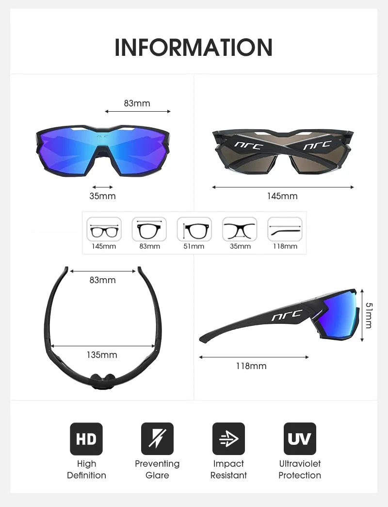 NRC Premium Class Ride - Cycling Sunglasses | UV Protection | Polarized Lenses