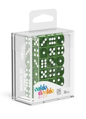 Oakie Doakie Dice D6 Dice 12 mm Marble - Green (36)
