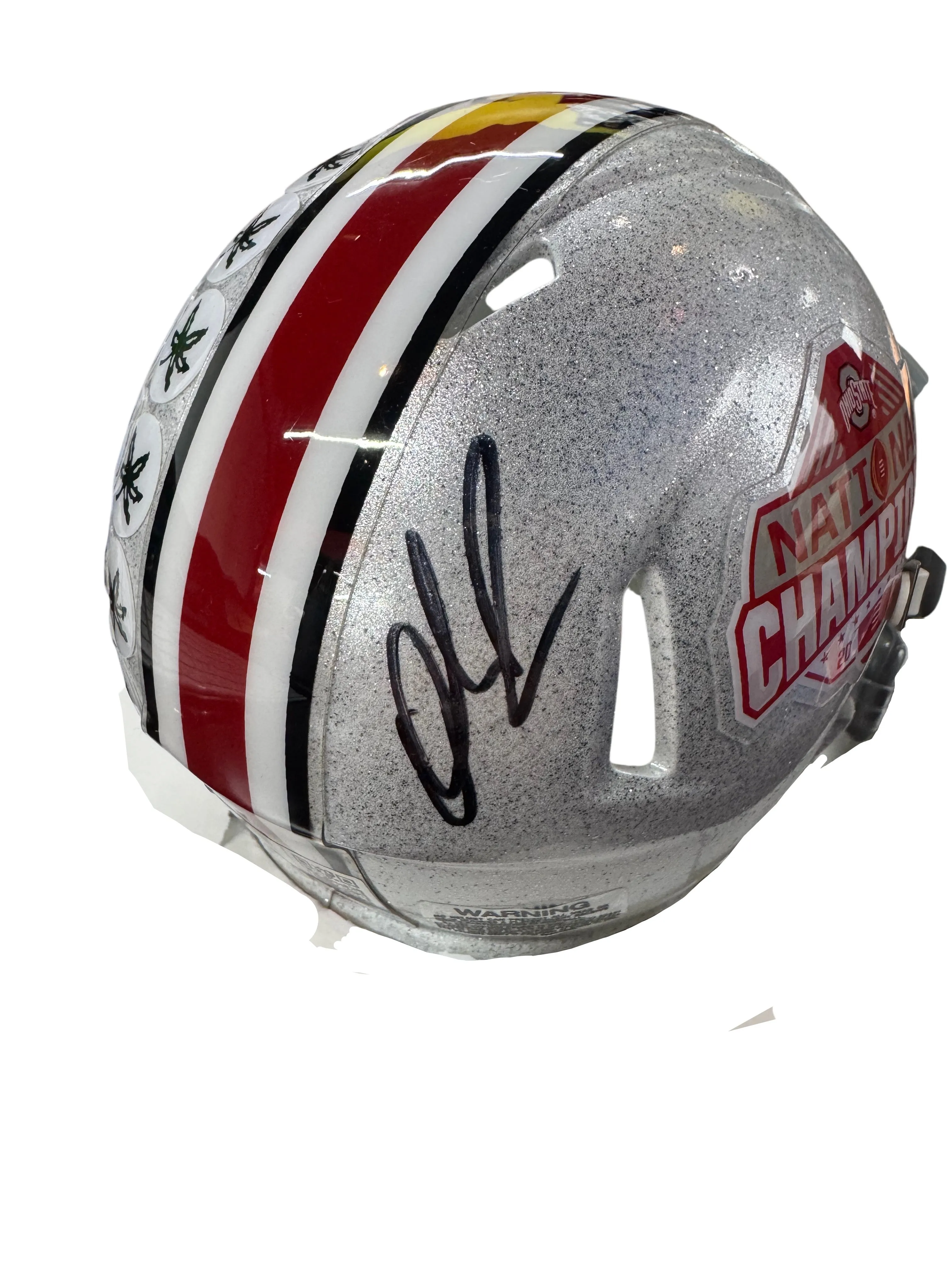 Ohio State Buckeyes Quinshon Judkins Hand Signed Autographed National Championship Mini Helmet Swau COA