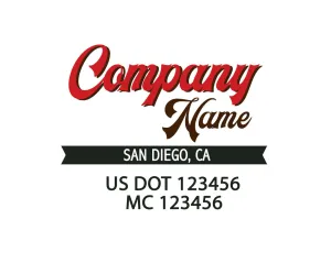Old School Style Company Name Truck Decal USDOT, 2 Pack