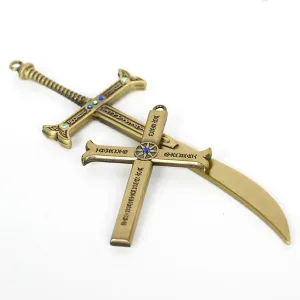 One Piece Dracule Mihawk Trafalgar D. Water Law Weapon Keychain Keyings Accessories Prop Gifts