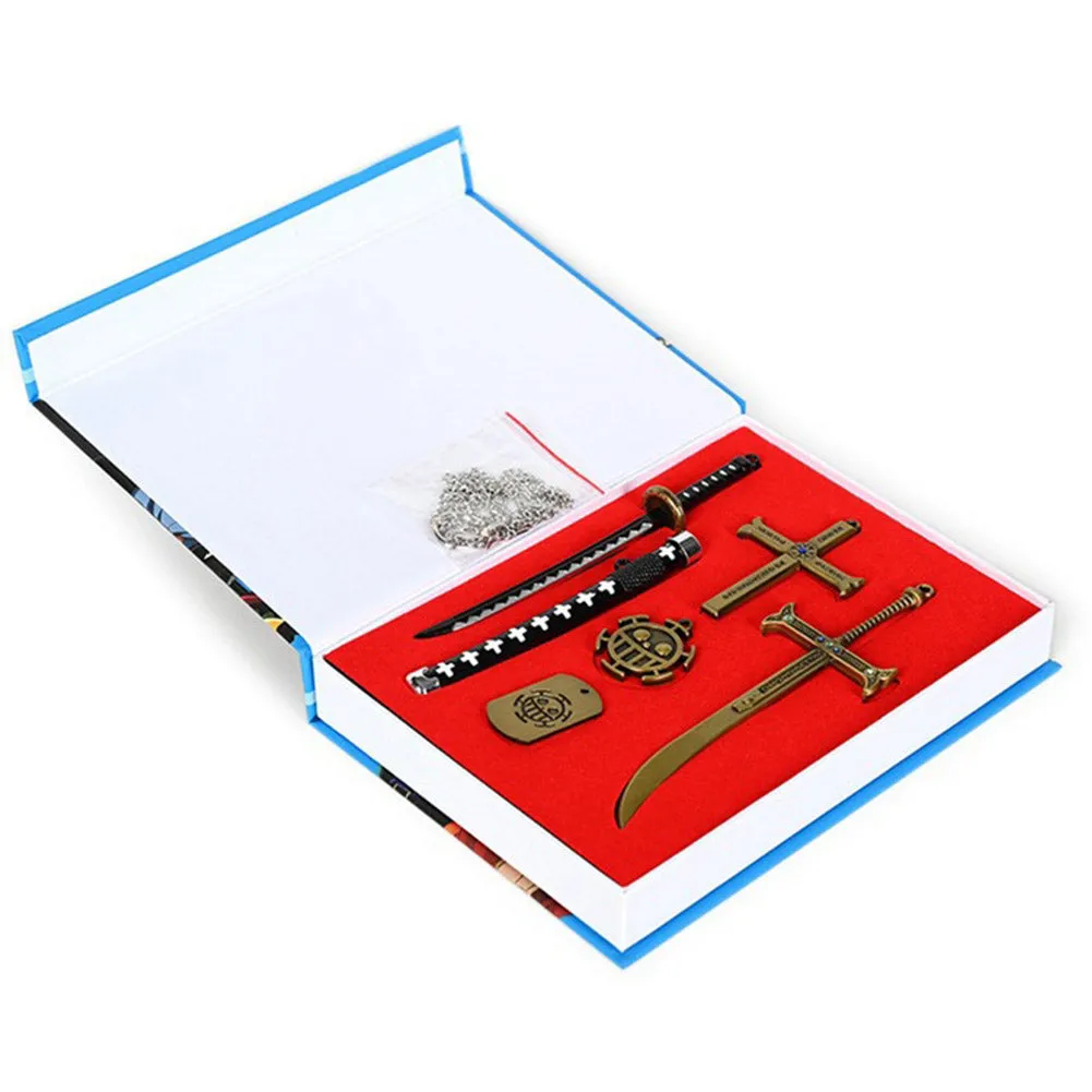 One Piece Dracule Mihawk Trafalgar D. Water Law Weapon Keychain Keyings Accessories Prop Gifts