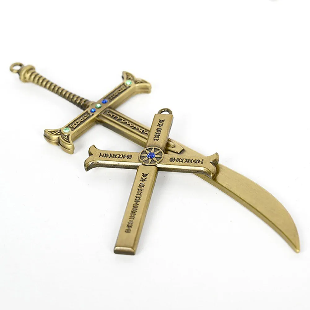 One Piece Dracule Mihawk Trafalgar D. Water Law Weapon Keychain Keyings Accessories Prop Gifts