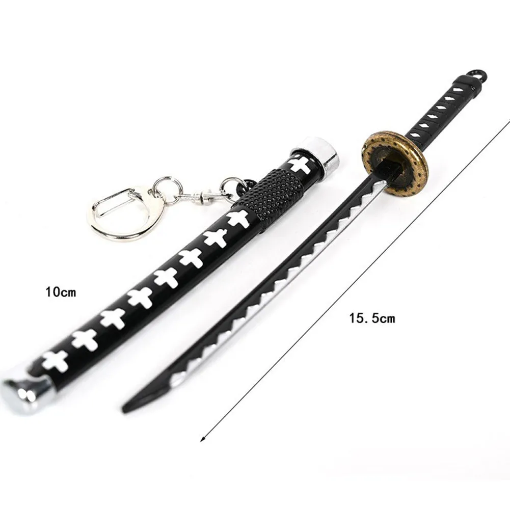 One Piece Dracule Mihawk Trafalgar D. Water Law Weapon Keychain Keyings Accessories Prop Gifts