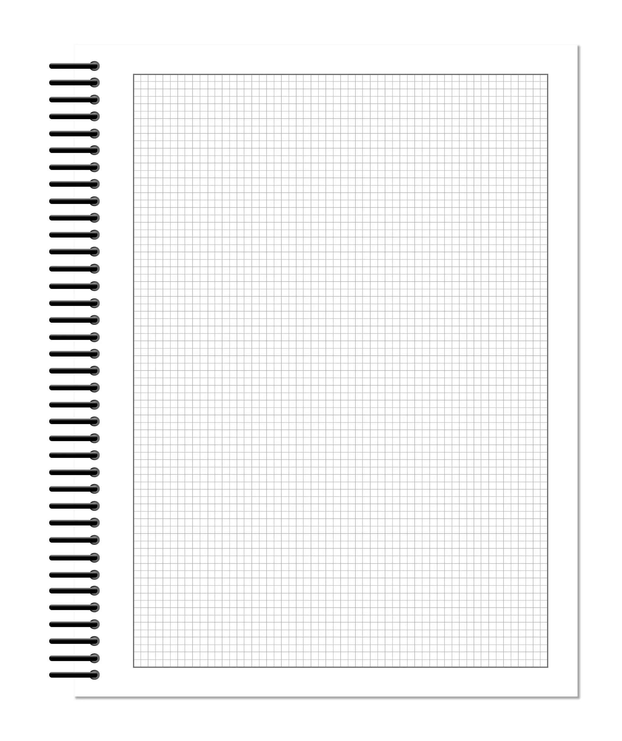 Orange Media GRID Sketchbook. Spiral Bound. Left Spine. Multi-Media. (8.5" x 11") 1/8" BOX. (GREY). SB-2550-LS