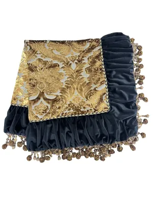 Orléans Luxury Square Table Topper Gold and Black Velvet