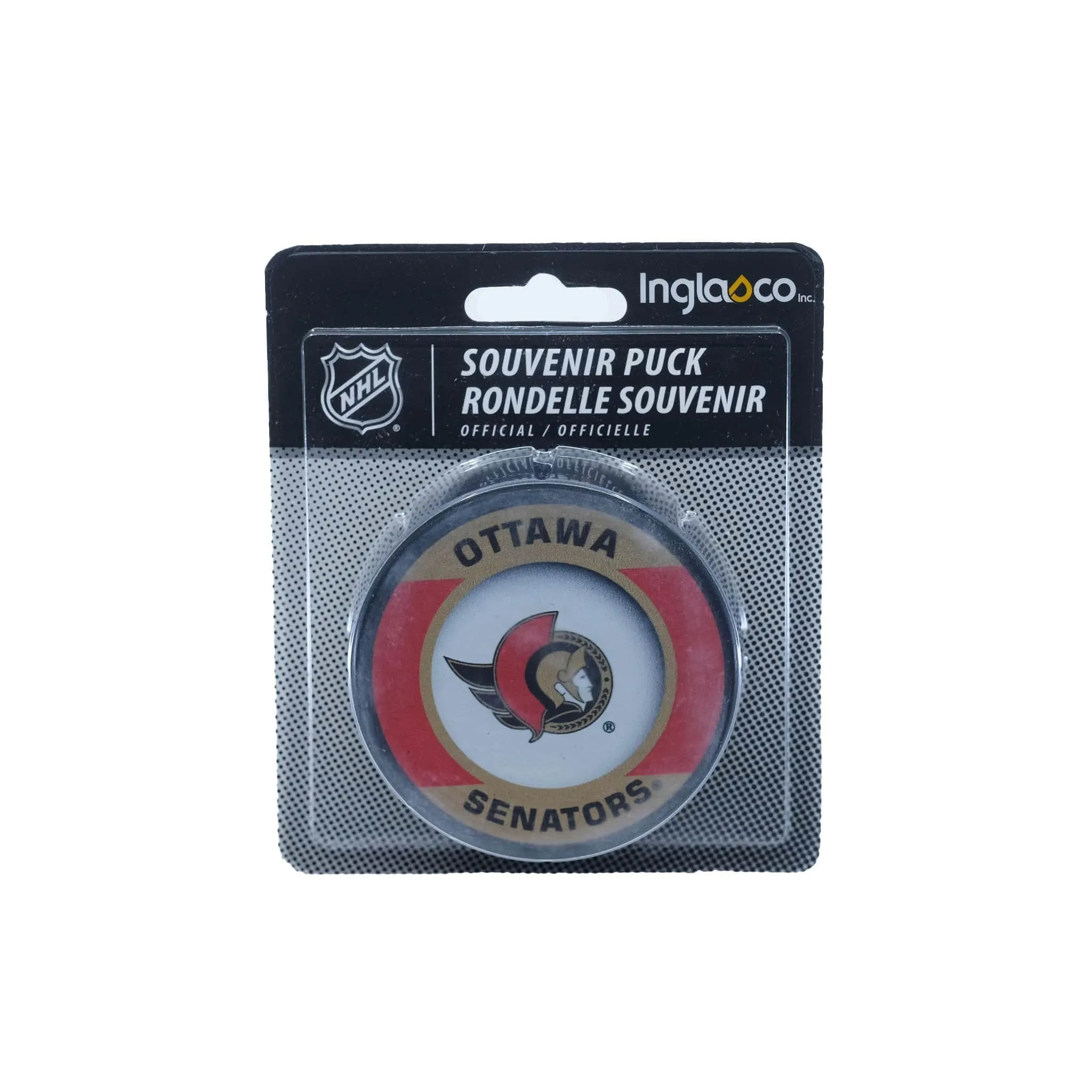 Ottawa Senators Inglasco NHL Retro Logo Hockey Puck
