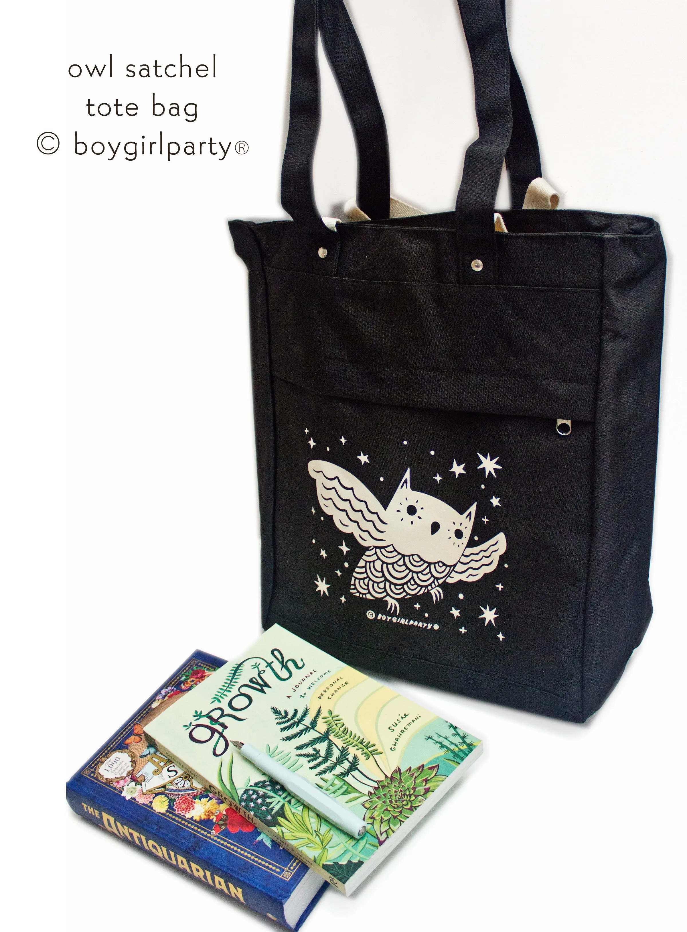 Owl Backpack Tote Bag — Convertible Satchel Bag by boygirlparty