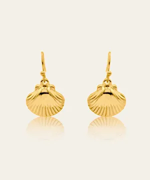 Ozara Gold Seashell Earrings