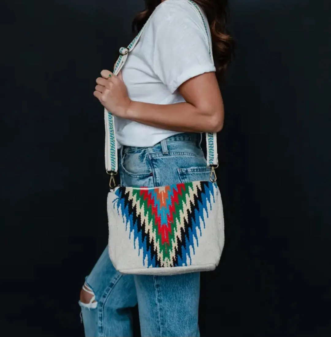 Panache Beige & Multicolored Aztec Crossbody
