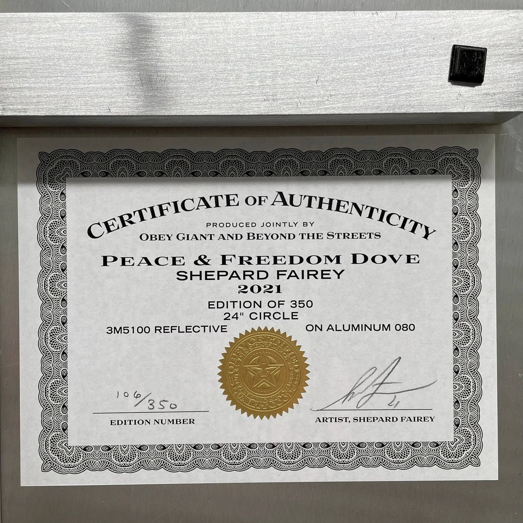 Peace & Freedom Dove (Metal Street Sign)