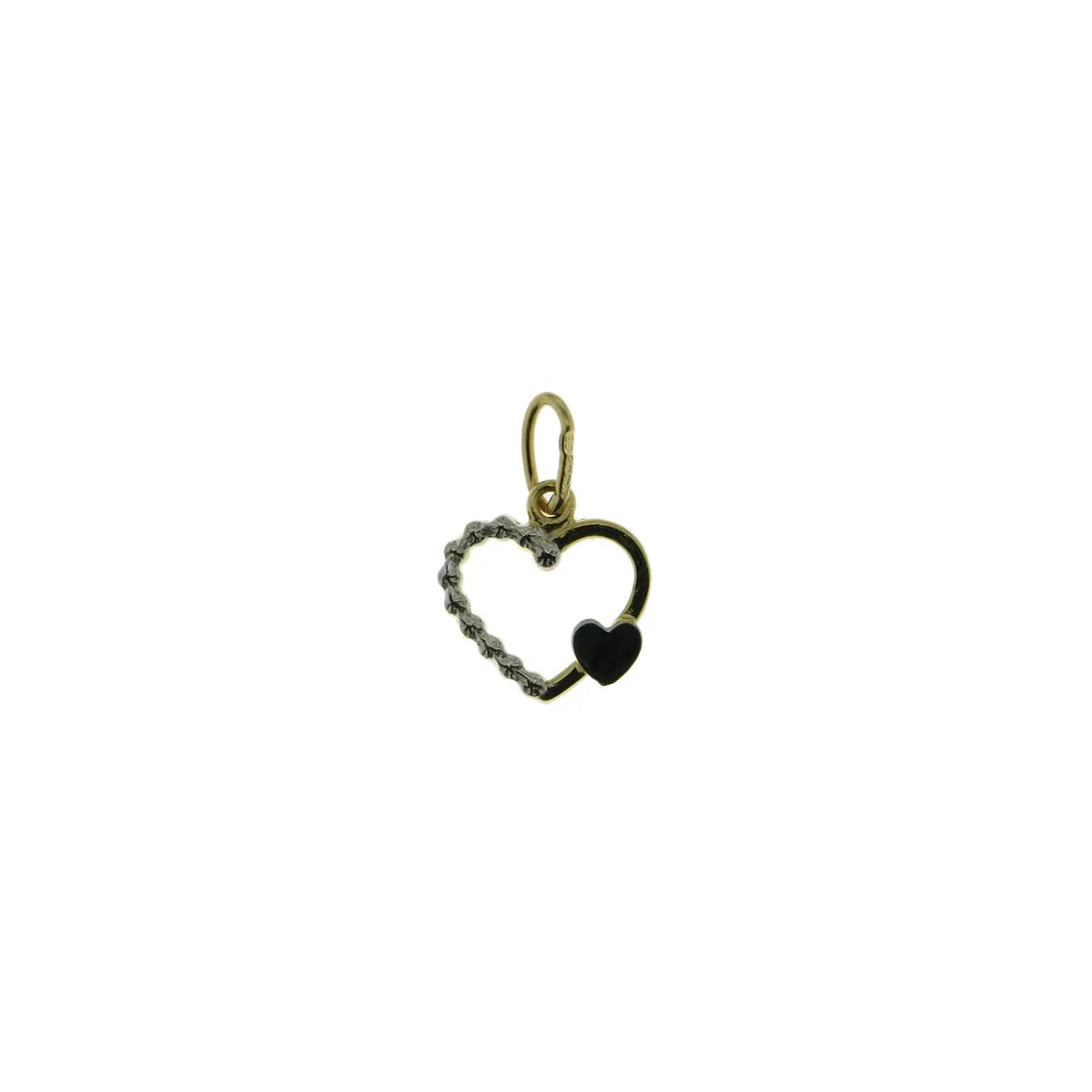 Pendentif Cœur - Or Jaune et Blanc (055791)