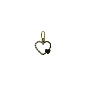 Pendentif Cœur - Or Jaune et Blanc (055791)