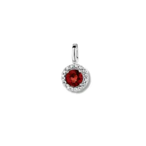 Pendentif entourage - Or Blanc, Rubis (057468/R)