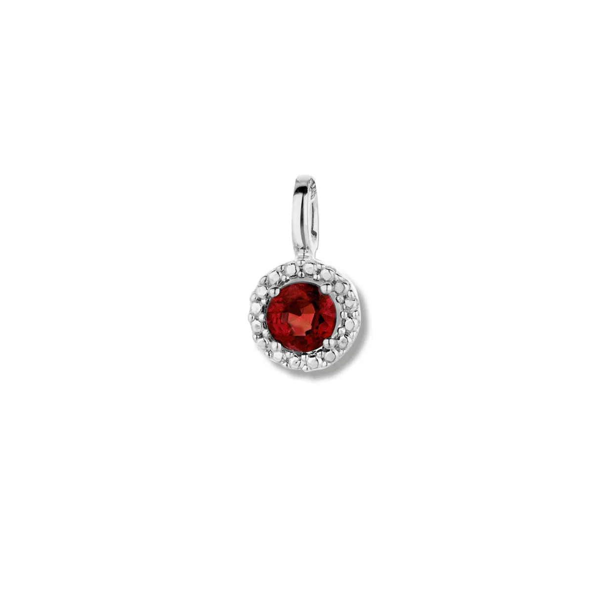 Pendentif entourage - Or Blanc, Rubis (057468/R)