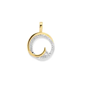 Pendentif motif - Or Jaune et Blanc, Diamants (064191/A)
