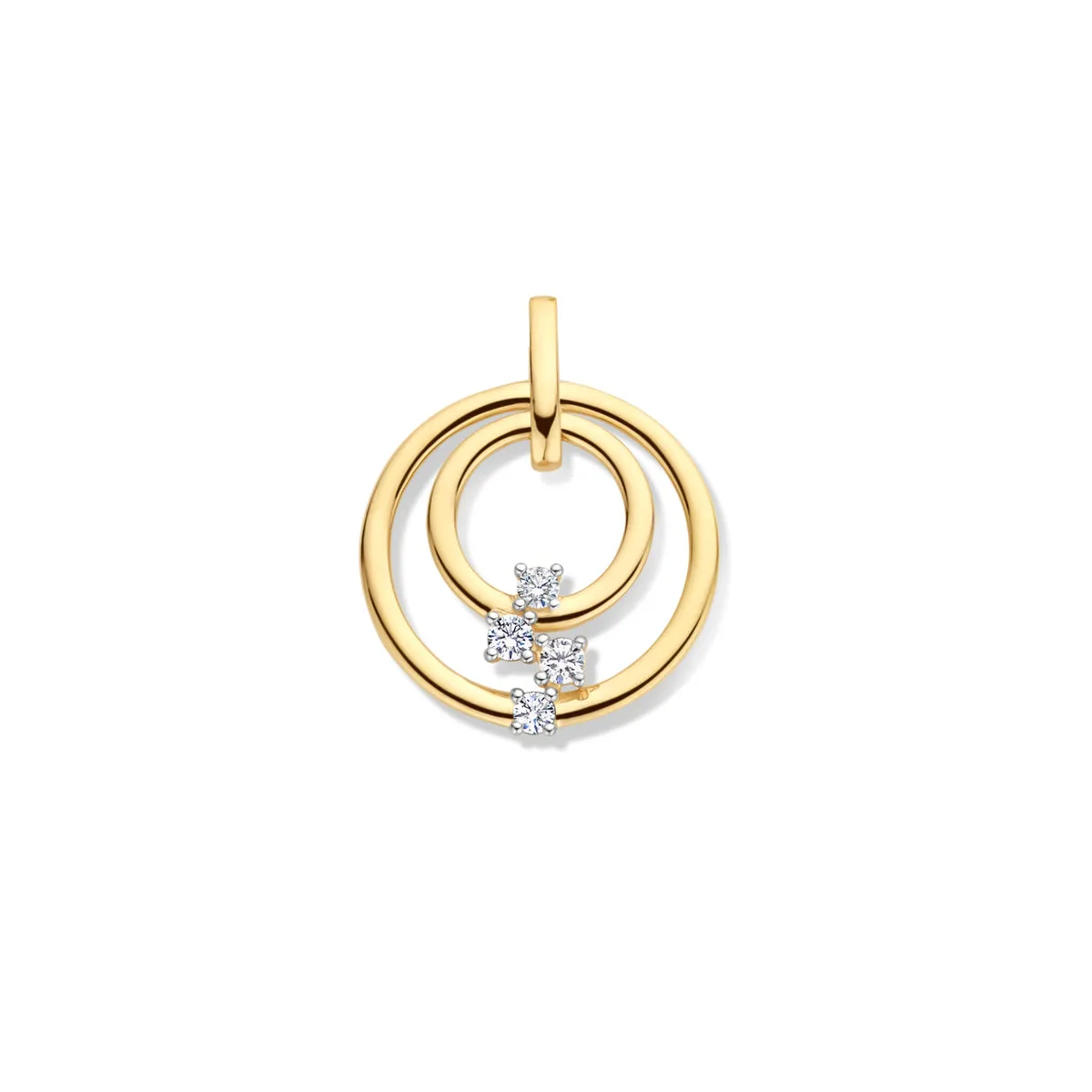 Pendentif motif - Or Jaune et Blanc, Diamants (067295A)