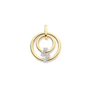 Pendentif motif - Or Jaune et Blanc, Diamants (067295A)