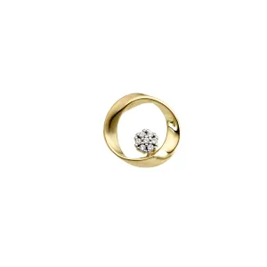 Pendentif rond - Or Jaune et Blanc, Diamants (067862A)