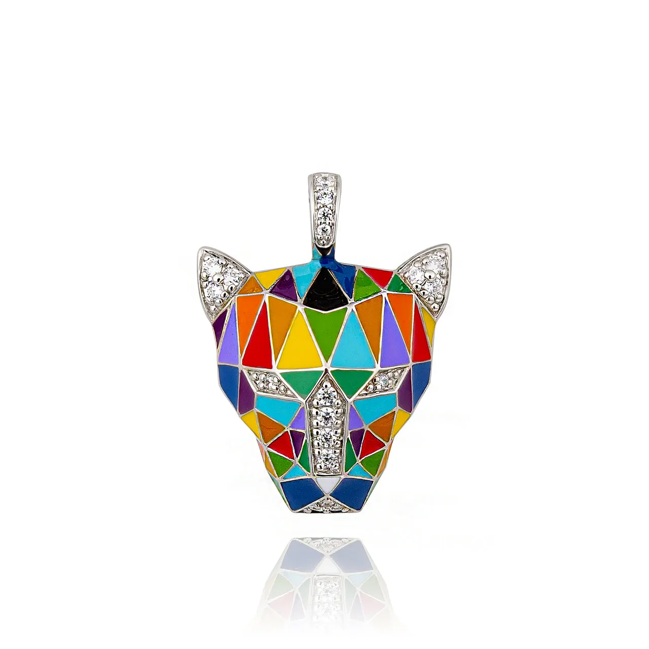 Pendentif UNASTORIA - Fauve, Argent et Zircons (BQ121219)