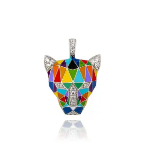 Pendentif UNASTORIA - Fauve, Argent et Zircons (BQ121219)