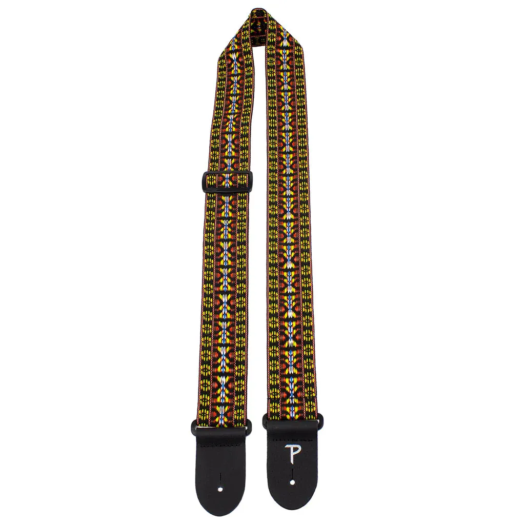 Perri's 2" Retro Hootenanny Poly Guitar Strap Yellow Brown