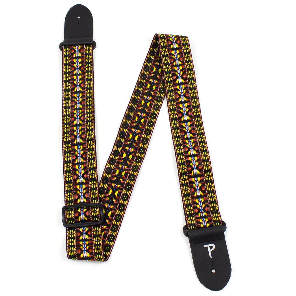Perri's 2" Retro Hootenanny Poly Guitar Strap Yellow Brown
