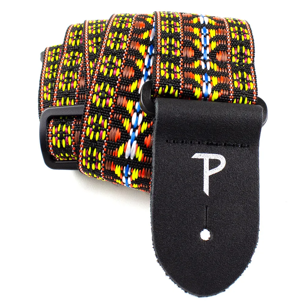 Perri's 2" Retro Hootenanny Poly Guitar Strap Yellow Brown