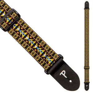 Perri's 2" Retro Hootenanny Poly Guitar Strap Yellow Brown