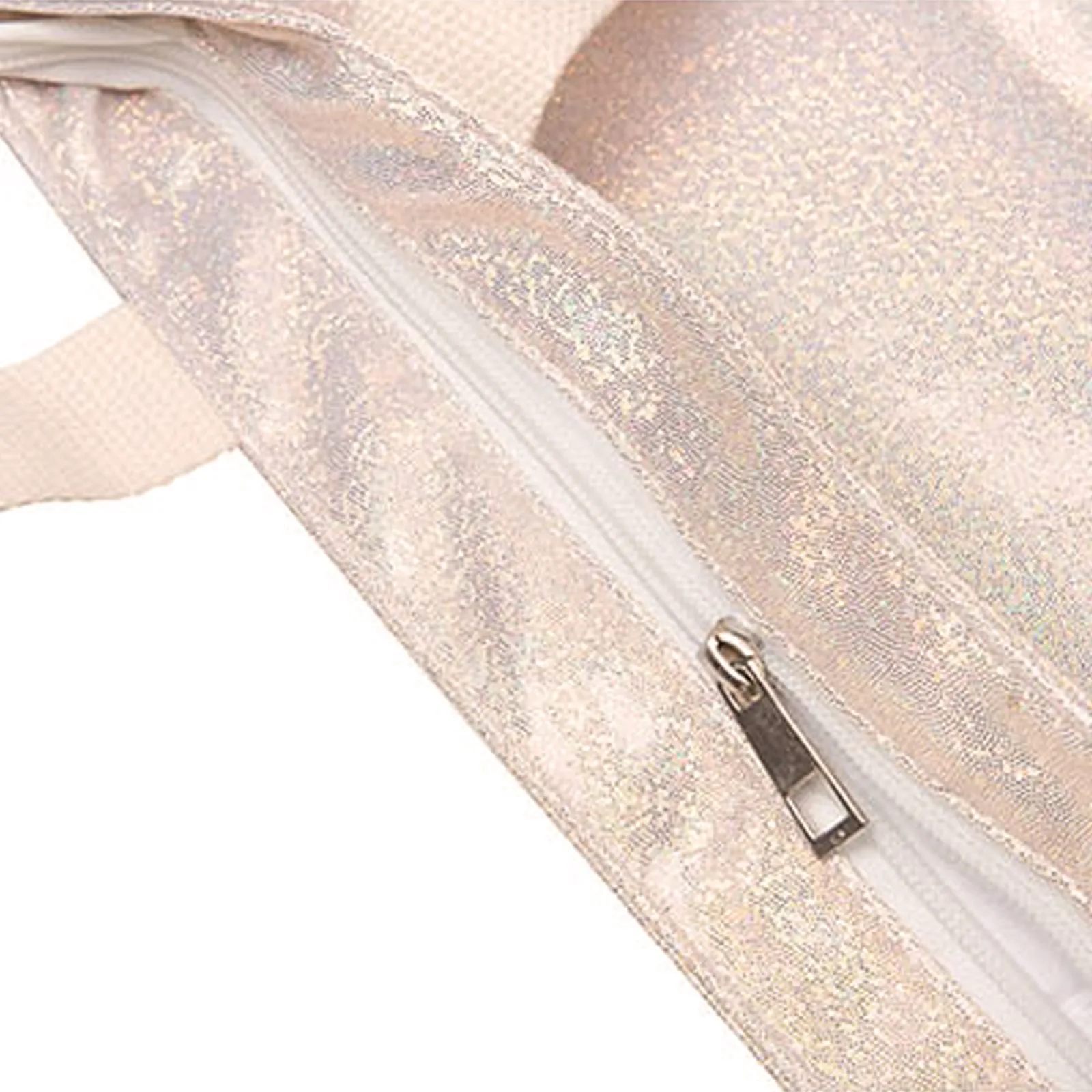 Personalised Glitter Tote Bag with White Polar Bear Blue Butterflies and Cute Text