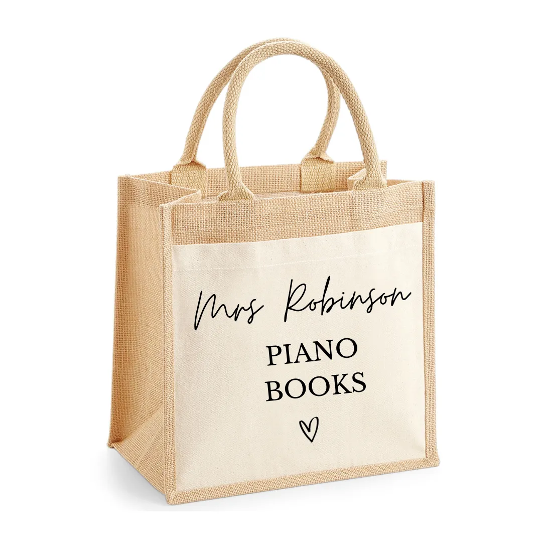 Personalised Message and Name Jute Tote