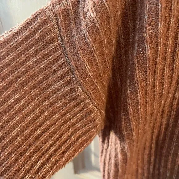 Peruvian Connection Size S Pima Cotton Blend Ribbed Button Cardigan quiet luxury