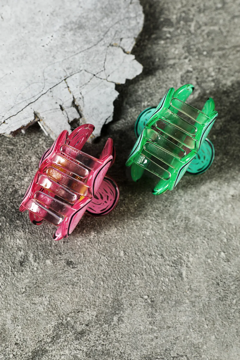 Pink Flower Shape Claw Hairpin