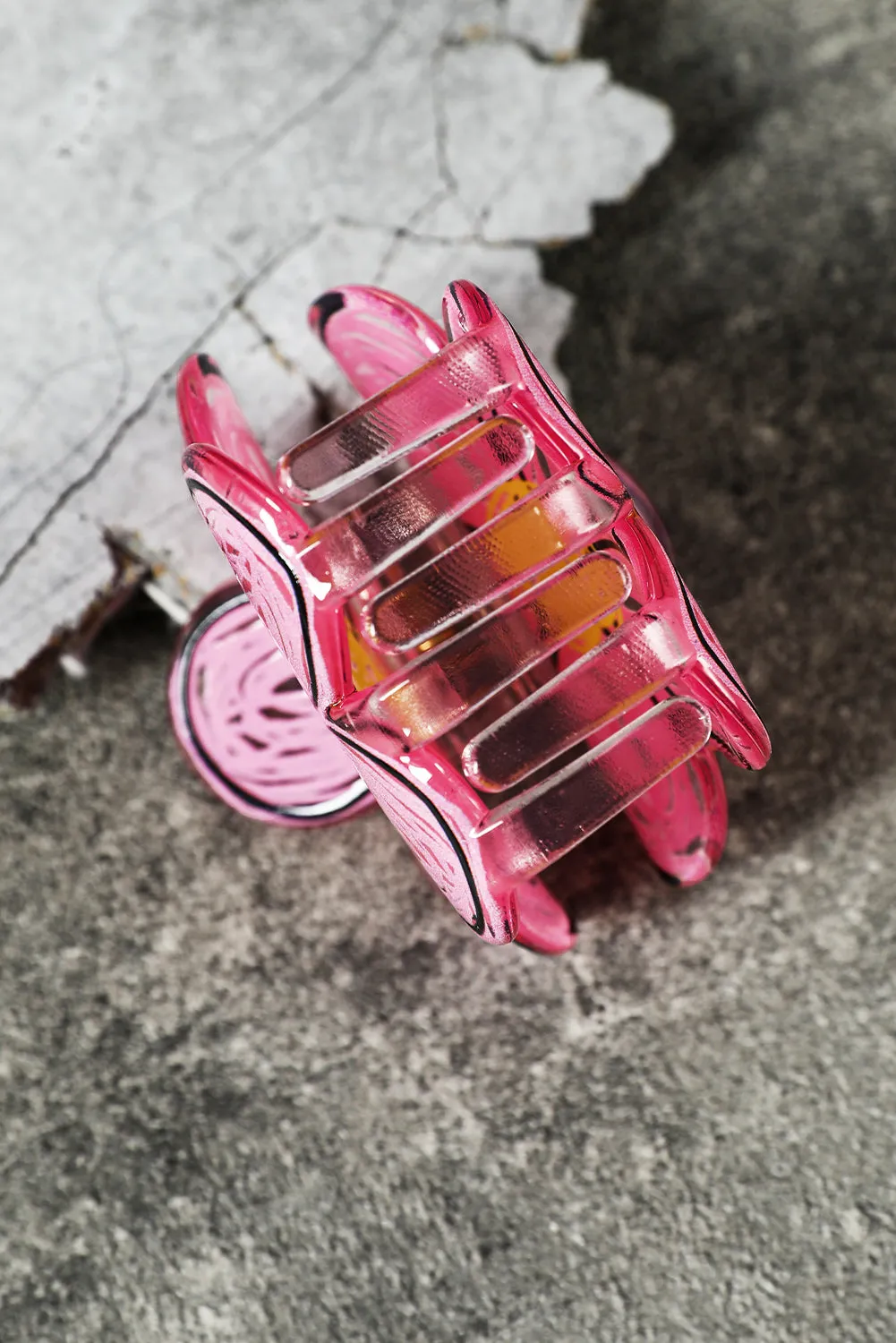 Pink Flower Shape Claw Hairpin