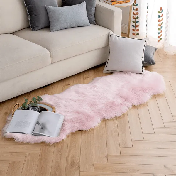 Pink Luxury Sheepskin Area Rugs