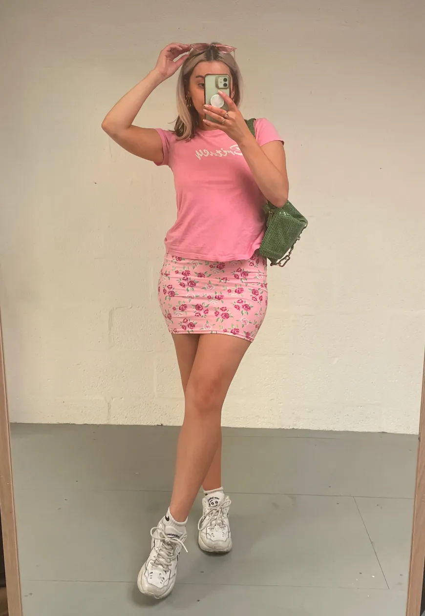 PINK ROSE HALTER MINI DRESS