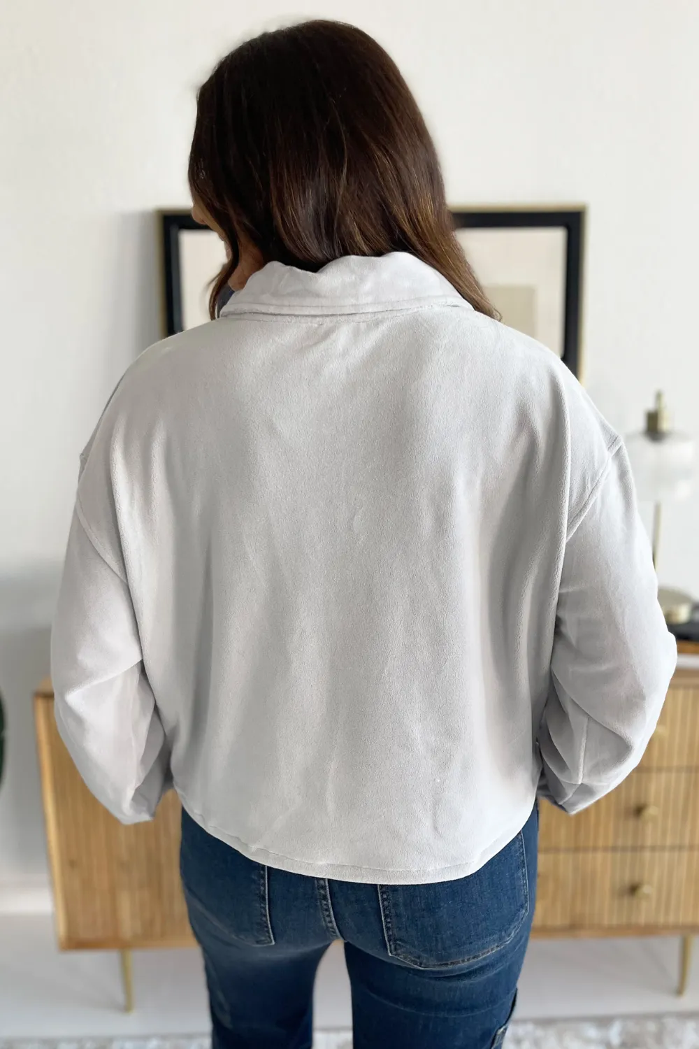 Pocket Detail Boxy Fleece Pullover