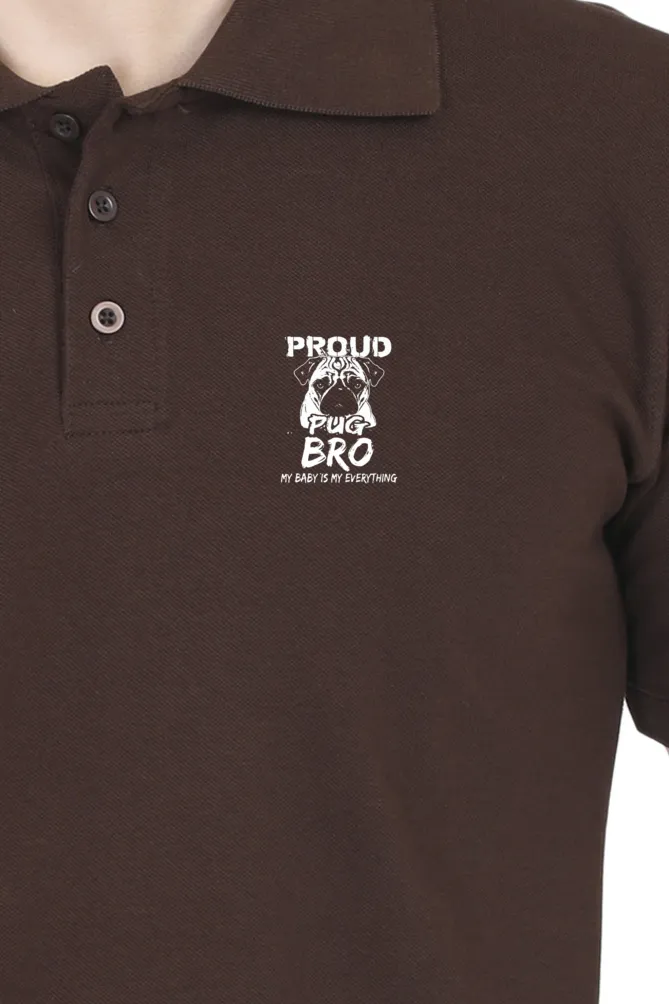 Polo Neck T-Shirt (Men) - Proud Pug Bro (4 Colours)