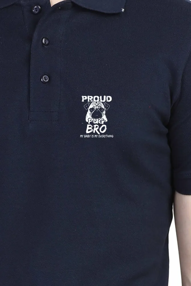 Polo Neck T-Shirt (Men) - Proud Pug Bro (4 Colours)