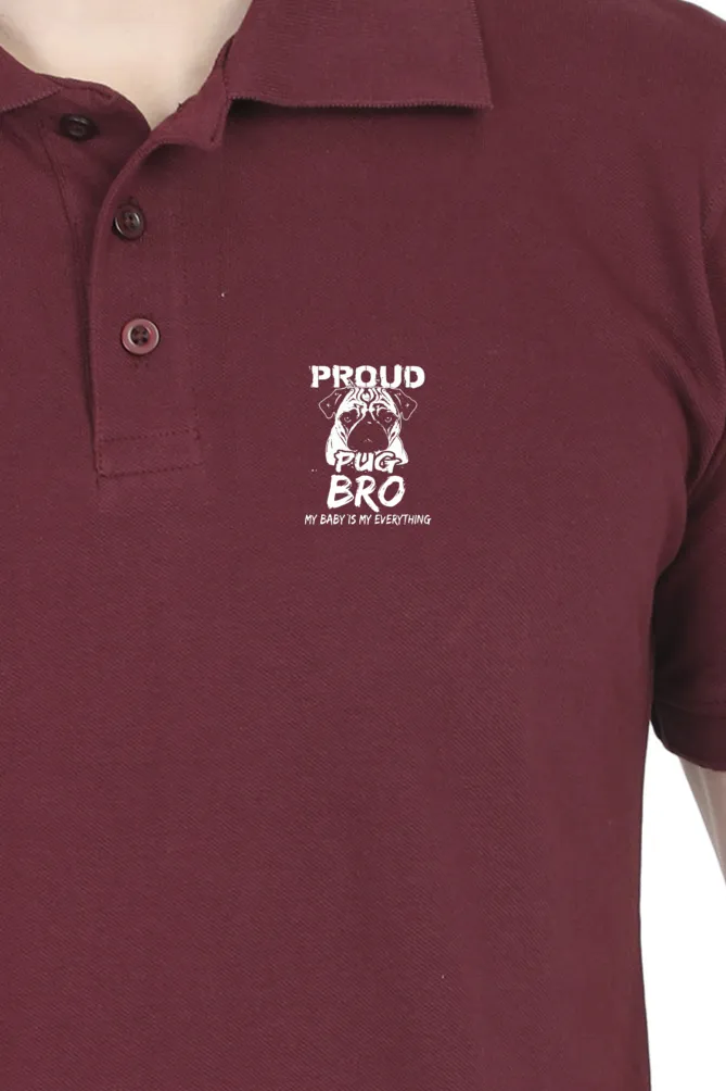 Polo Neck T-Shirt (Men) - Proud Pug Bro (4 Colours)