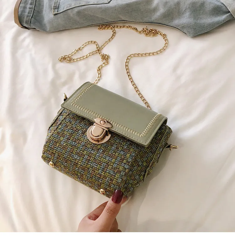 Portable Handbags Port Wind Retro Chain Messenger Bag Foreign Gas Chic Small Square Bag